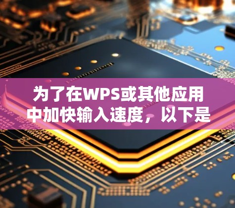 为了在WPS或其他应用中加快输入速度，以下是分步骤的建议