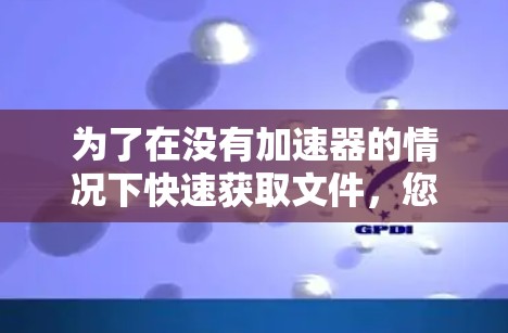 为了在没有加速器的情况下快速获取文件，您可以按照以下步骤进行