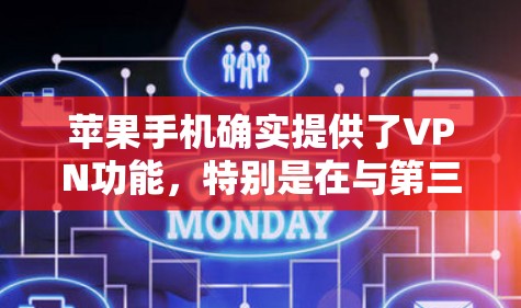 苹果手机确实提供了VPN功能，特别是在与第三方VPN服务联系应用时。以下是使用苹果手机进行VPN的具体步骤