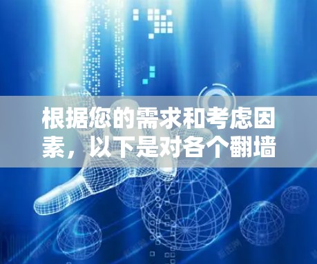 根据您的需求和考虑因素，以下是对各个翻墙软件的总结和推荐