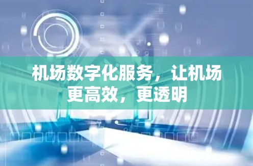 机场数字化服务，让机场更高效，更透明
