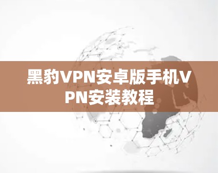 黑豹VPN安卓版手机VPN安装教程