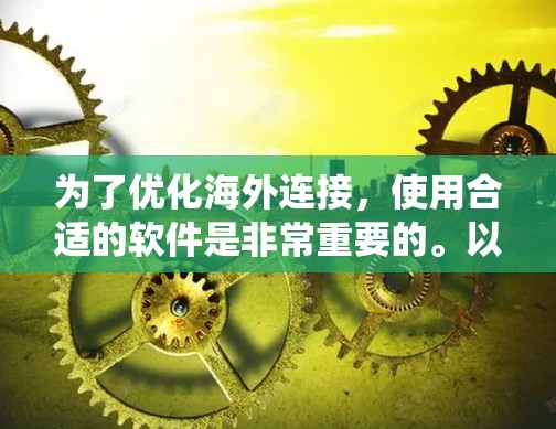 为了优化海外连接，使用合适的软件是非常重要的。以下是一个系统化的指南，帮助你更好地进行海外连接优化