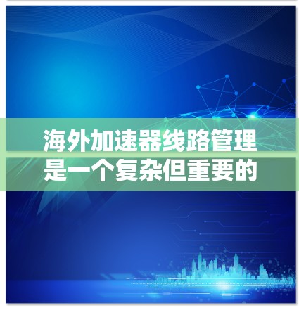 海外加速器线路管理是一个复杂但重要的领域，涉及多个方面，从网络配置到安全、性能优化，再到扩展性与维护。以下是一步步的解决方案