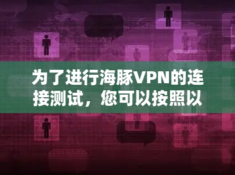 为了进行海豚VPN的连接测试，您可以按照以下步骤进行操作