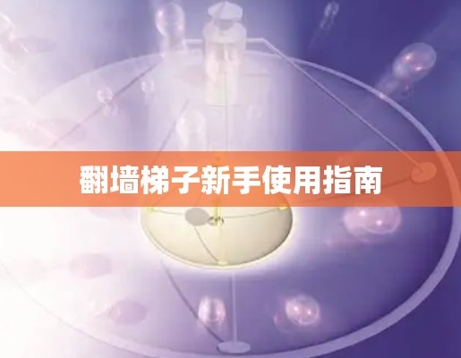 翻墙梯子新手使用指南