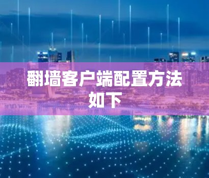 翻墙客户端配置方法如下