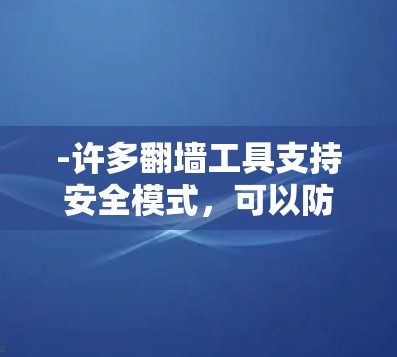 -许多翻墙工具支持安全模式，可以防止恶意软件或钓鱼网站的传播